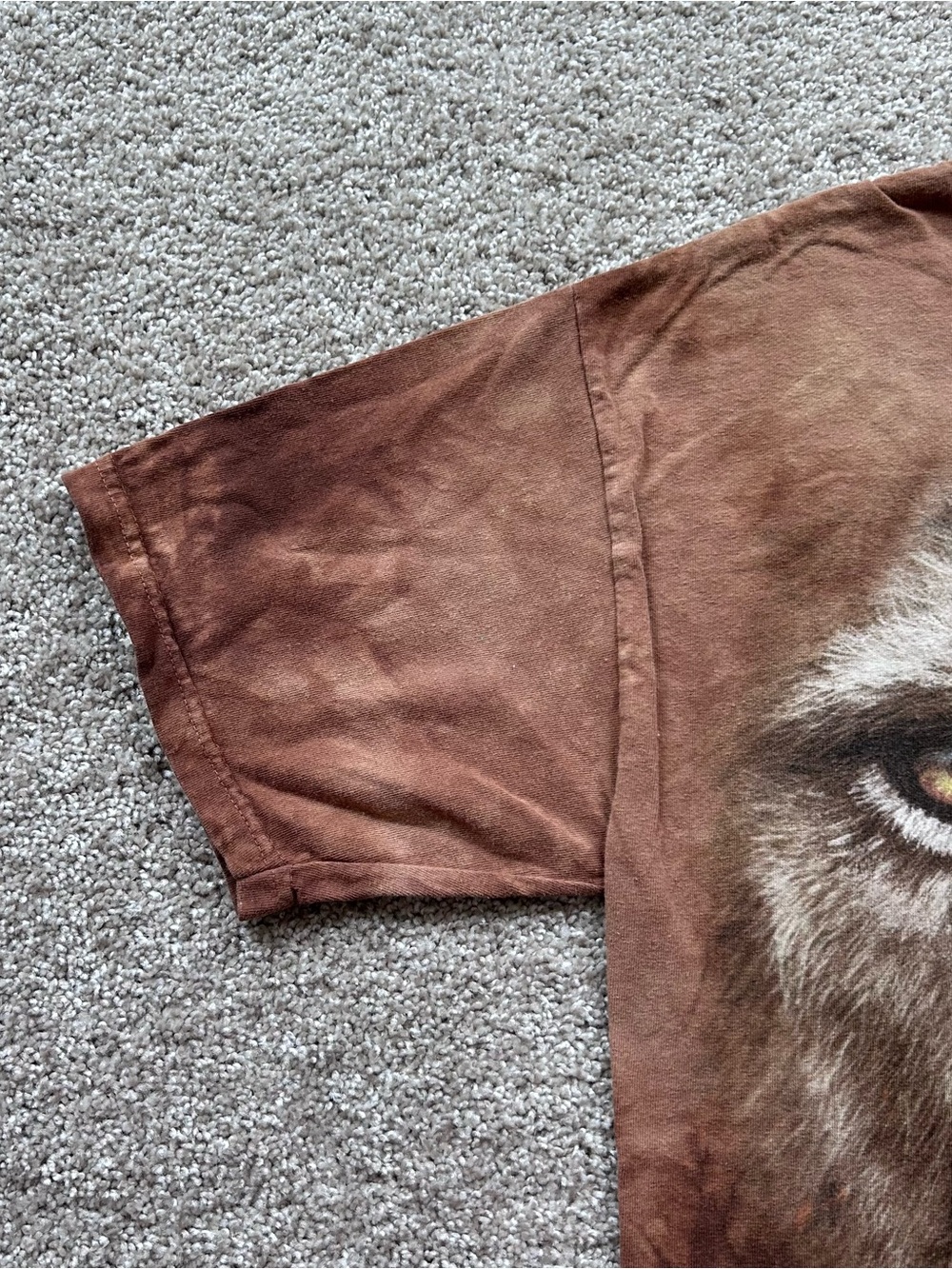 The Mountain Lion Face Graphic T-Shirt Brown Tie Dye Men's Large Jeremy Paul - Picture 2 of 6